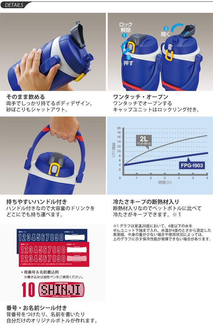 水筒 THERMOS サーモス スポーツジャグ 保冷専用 1.9L 1.9リットル 大
