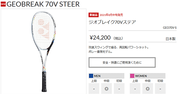 YONEX ソフトテニスラケット ヨネックス ジオブレイク70V ステア