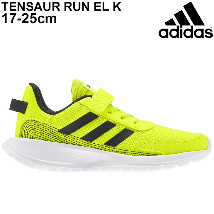 スニーカー キッズ シューズ ジュニア 17-25.0cm 子供靴/アディダス adidas テンソーラン TENSAUR RUN EL  K/スポーティ カジュアル KYY58 蛍光系 /H01050