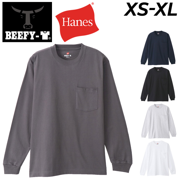 1990年代　NINETY ナインティ 90　長袖Tシャツ　ヘインズ ビーフィー Hanes（ヘインズ） 長袖 Tシャツ メンズ ビーフィー BEEFY-T ポケットT