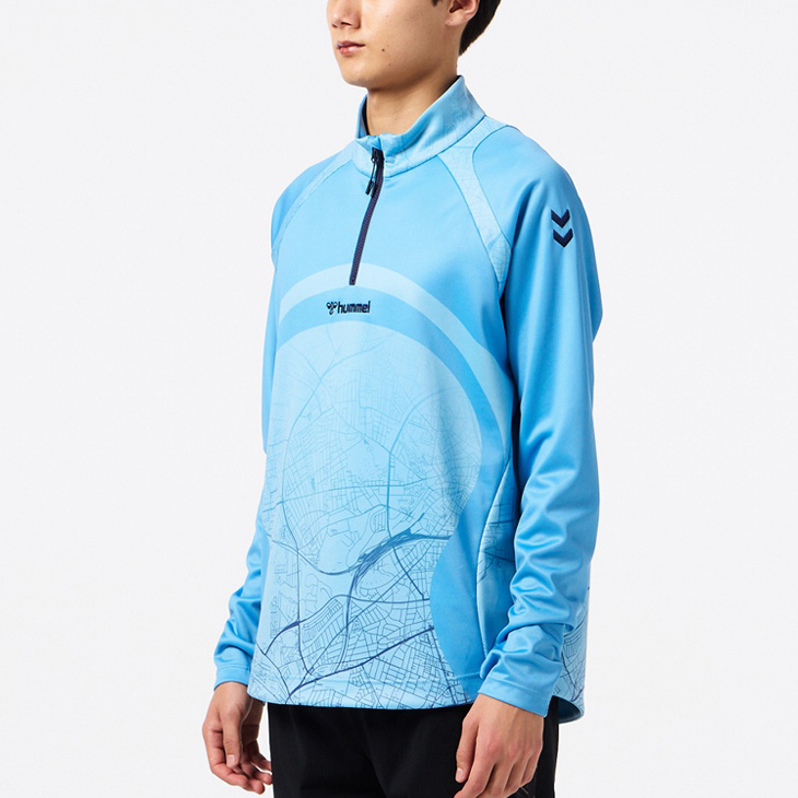 新品　ヒュンメル hummel V・ファーレン長崎 ハーフジップウェア　M hummel（ヒュンメル） トレーニングウェア 上下 メンズ ハーフジップ
