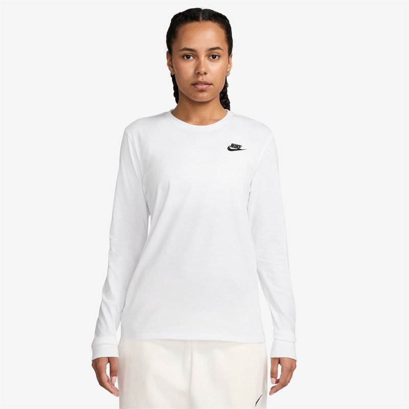 NIKE スポーツウェア SPU ワッフル生地 長袖 Tシャツ 送関込 NIKE ナイキ 長袖 Tシャツ レディース AS W NSW CLUB LS TEE