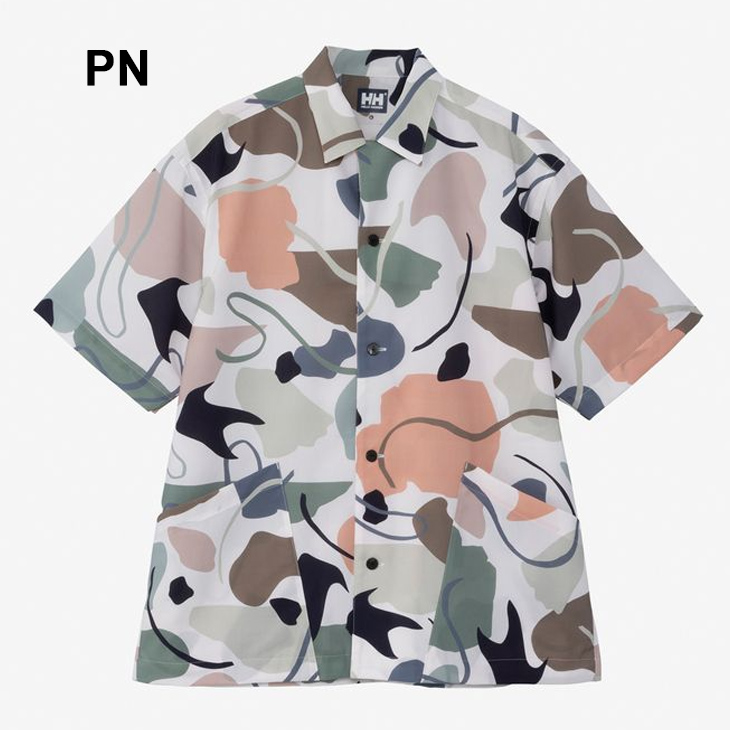 HELLY HANSEN◇半袖シャツ/XS/ナイロン/GRY/総柄/HH42405MP