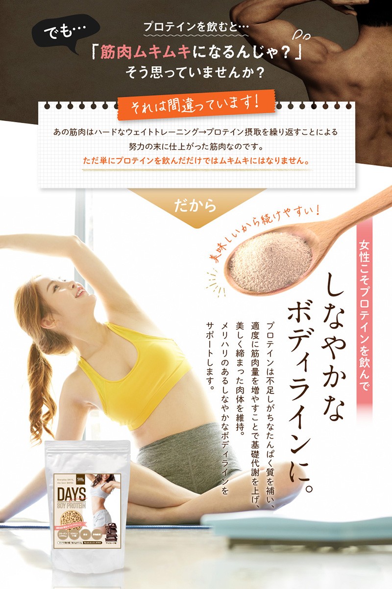 ソイプロテイン 女性 プロテイン 大豆プロテイン 500g DAYS SOY