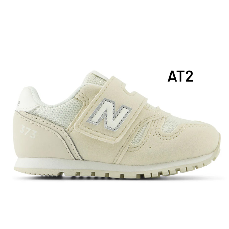 ニューバランス ベビー スニーカー キッズシューズ 373 Newbalance 12-16.5cm 子供靴 ローカット 軽量 ベルトタイプ  マジックテープ 白 生成り /IZ373-AT2