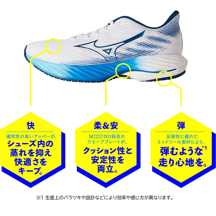 未使用品！Mizuno ホワイト メッシュ スエード ランニングシューズ MIZUNO ミズノ ランニングシューズ メンズ 2E相当 mizuno