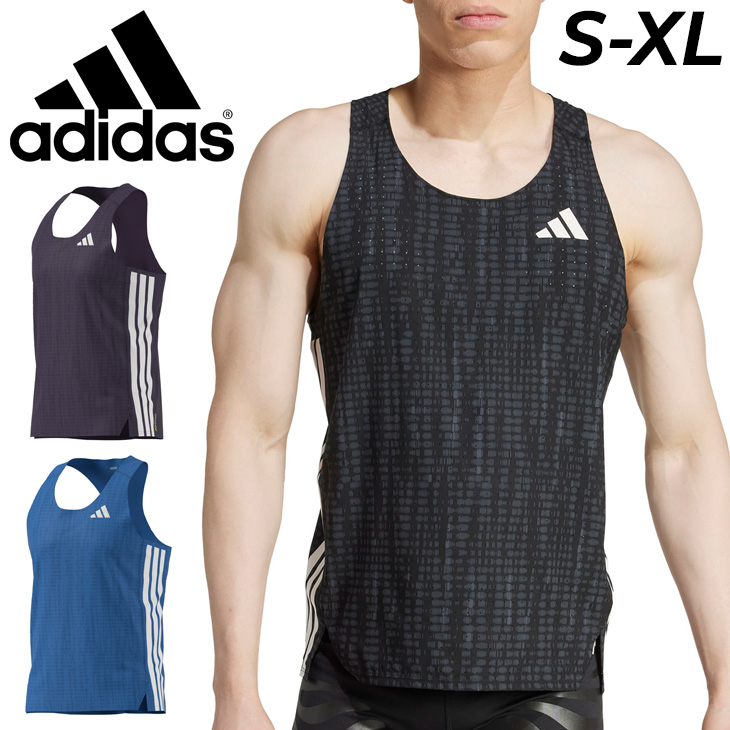 【Mサイズ新品タグ付】アディダスノースリーブ【ランニング】 ADIZERO アディダス ノースリーブシャツ メンズ ランニングウエア