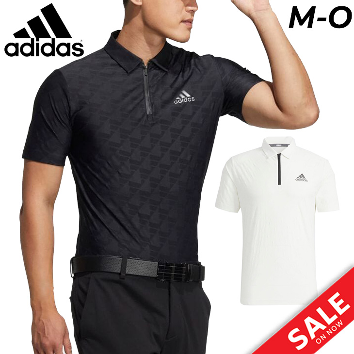 アディダス メンズ ゴルフウェア adidas GOLF 半袖 ハーフジップシャツ 男性 紳士用 スポーツウェア/KB004