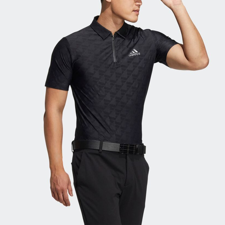 adidas golf アディダスゴルフ 総柄 ハーフジップ シャツ ウェア アディダス ゴルフウェア 半袖ウインドブレーカー 秋 冬 コード