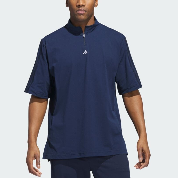 adidas - アディダス ゴルフウェア   モックネック 半袖 ストレッチシャツ adidas adidas アディダス モックネックシャツ 半袖 メンズ ゴルフ