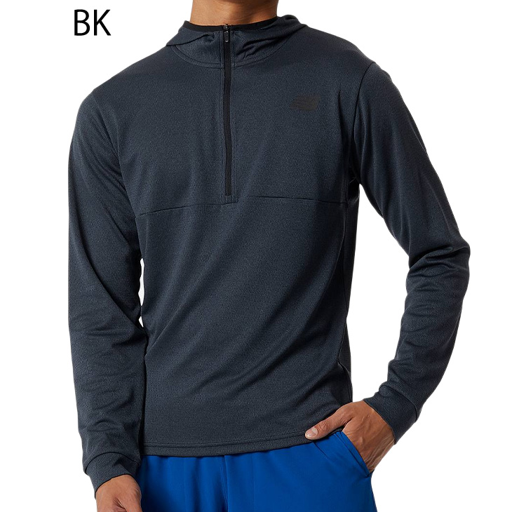 長袖シャツ メンズ ニューバランス NEWBALANCE Tenacity ハーフジップ フード付/スポーツウェア 吸汗速乾 トレーニング ジム  ランニング フィットネス /MT21089 :MT21089:APWORLD 通販 
