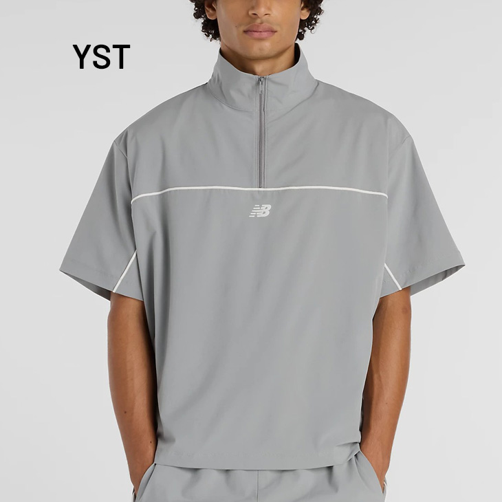 【新品未使用】new balance ハーフジップシャツ グレー サイズ1 New Balance（ニューバランス） トレーニングシャツ 半袖 メンズ