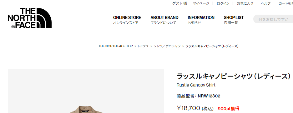 THE NORTH FACE ノースフェイス 長袖シャツ レディース ラッスル