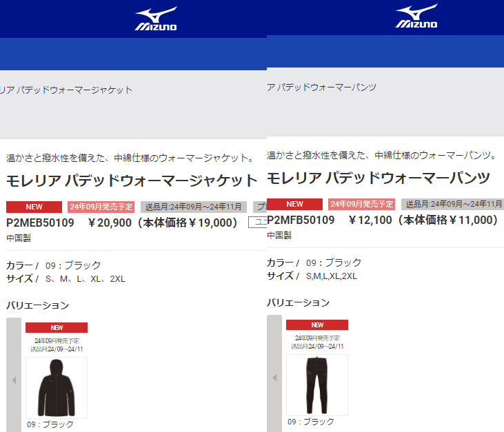 MIZUNO ミズノ 中綿入り トレーニングウェア 上下 メンズ ユニ