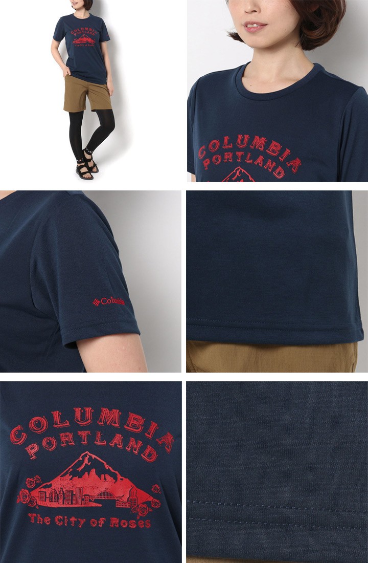 半袖Tシャツ レディース コロンビア Columbia アウトドアウェア 丸首