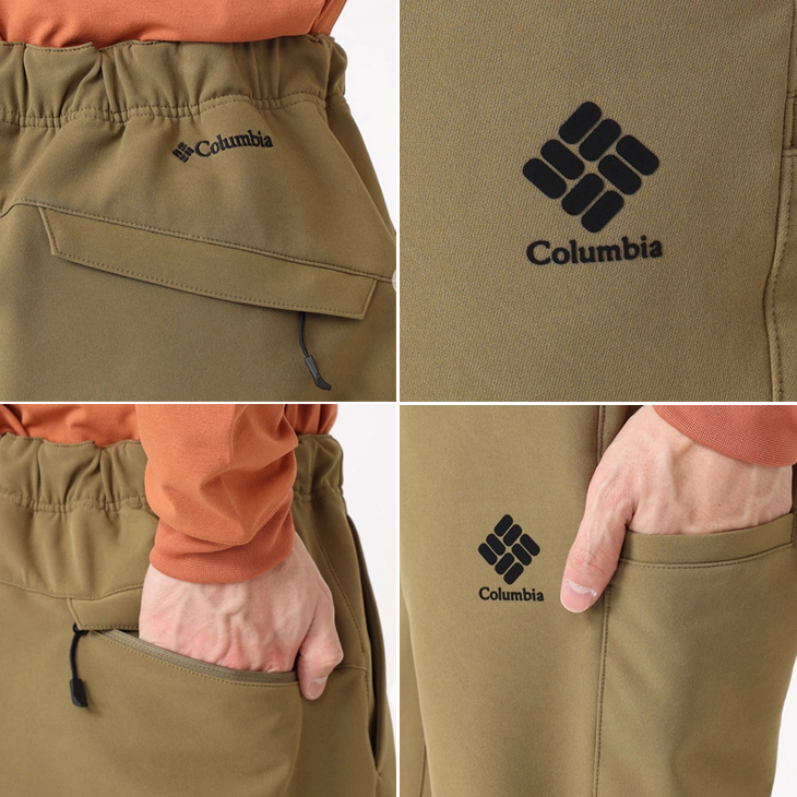 コロンビア トレッキングパンツ メンズ Columbia ソフトシェルパンツ 冬用 裏地なし 保温 はっ水 UVカット テーパード ロングパンツ  アウトドアウェア /PM0787 : pm0787 : APWORLD - 通販 - Yahoo!ショッピング