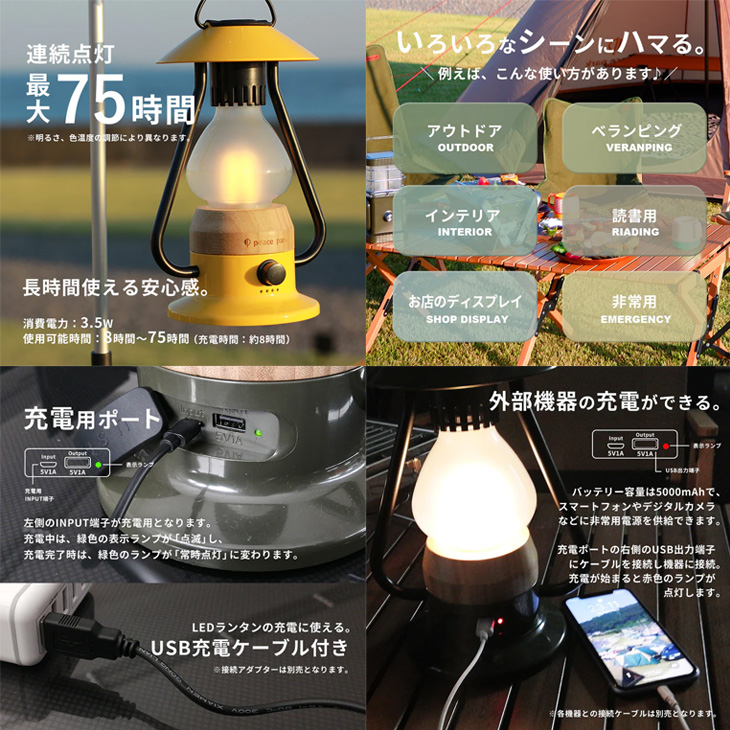 peak USB電源 ハンギングランタン コンパクト Amazon.co.jp: PYKES PEAK(パイクスピーク) LED ランタン
