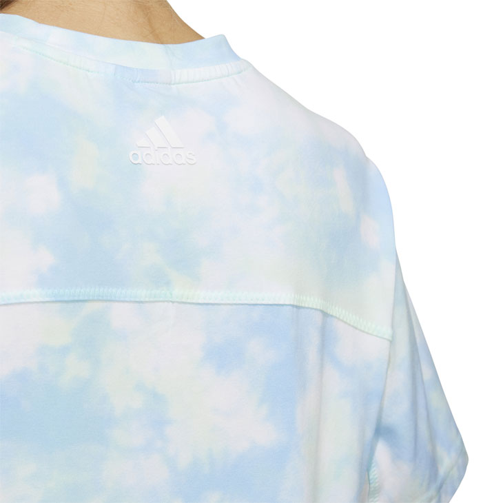 新品 アディダス セットアップ フレアスカート 半袖モックネック タイダイ柄 M 新品 アディダス セットアップ フレアスカート 半袖モックネック