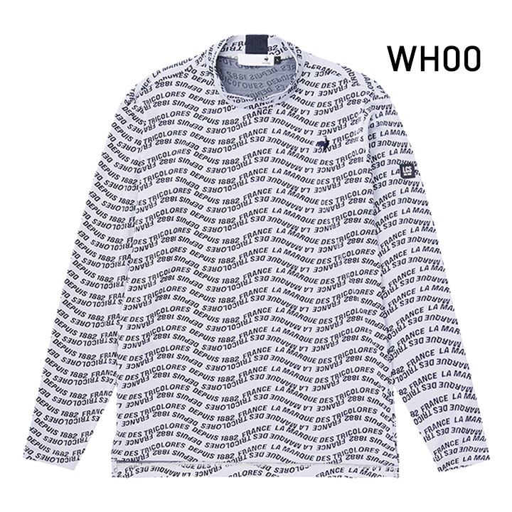 le coq sportif golf ルコック ビッグロゴ モックネックシャツ ゴルフ用】le coq sportif GOLF ルコック 総柄モックネックT