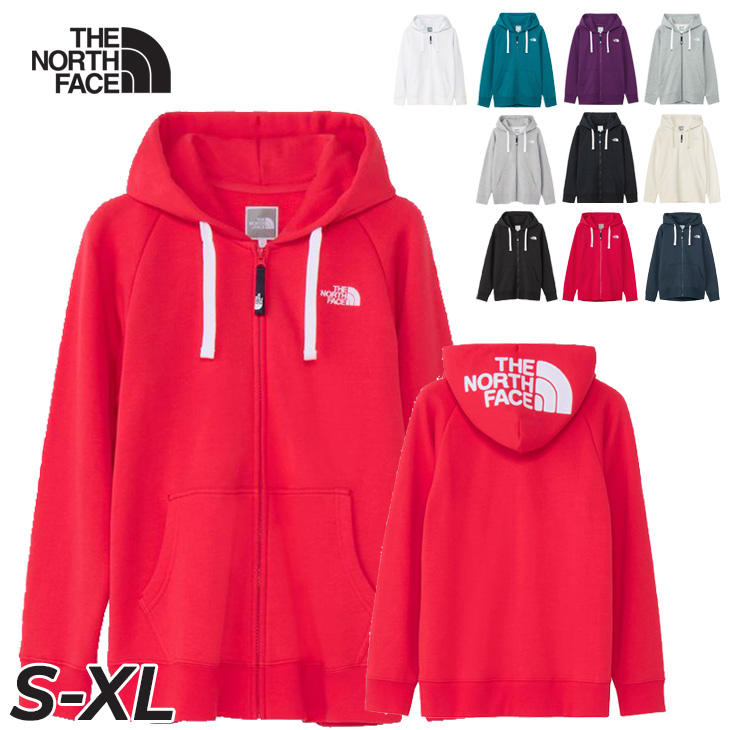 THE NORTH FACE ジップパーカー◎デカロゴ 赤×白色 リアビュー 000000024467_Z7upQ3i.jpg