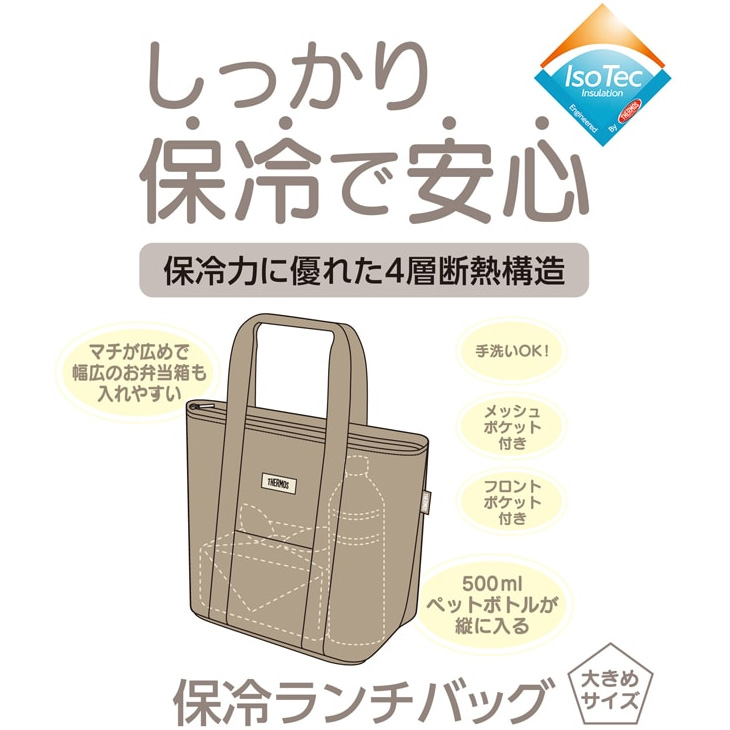 THERMOS（サーモス） 保冷ランチバッグ 約7L THERMOS トートバッグ