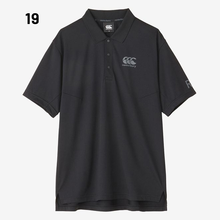 canterbury R+ RUGBY PLUS ポロシャツ 黒 カンタベリー（Canterbury） 半袖 ポロシャツ メンズ アールプラス R+