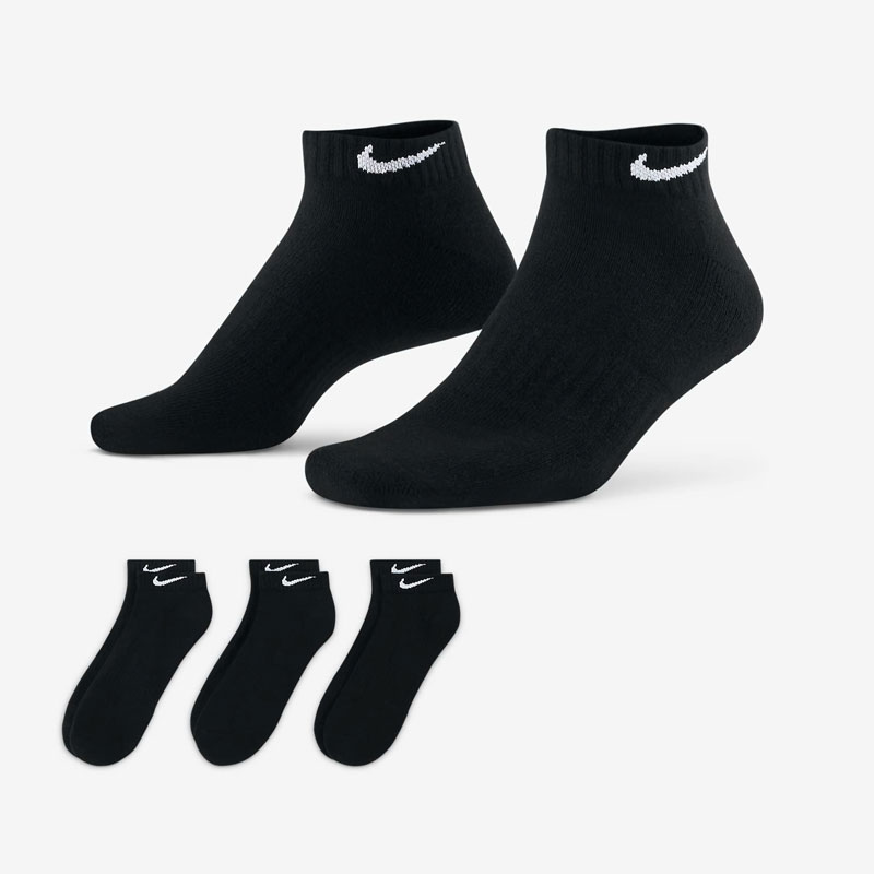 12足セット　ナイキ　ソックス　ロー　ブラック　23-25cm ナイキ NIKE ソックス ナイキ 3P エブリデイ クッション ロー ソックス