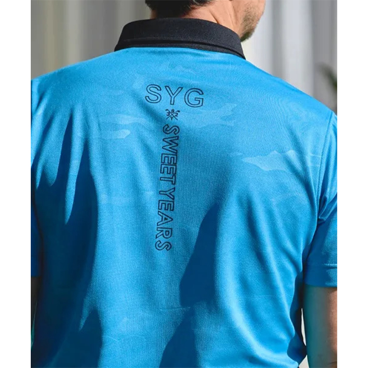 SY32 BY SWEET YEARS - 新品☆SY32 GOLF オーシャン ボーダー ポロシャツ☆青☆XLサイズ SY32 by SWEET YEARS スウィートイヤーズ ゴルフウェア