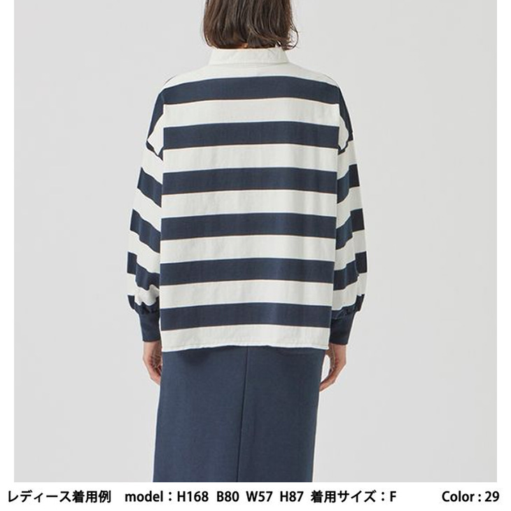 ラガーシャツ レディース 長袖 ポンチョ風/ンタベリー canterbury