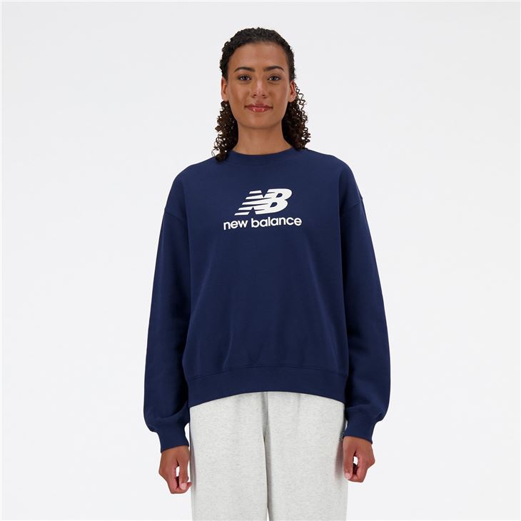 ニューバランス スウェットシャツ レディース NewBalance Stacked Logo 長袖 トレーナー クルーネック ロゴ オーバーサイズ 女性用 スエット /WT41503-NNY New Balance トレーナー スウェット Sport Essentials Stacked