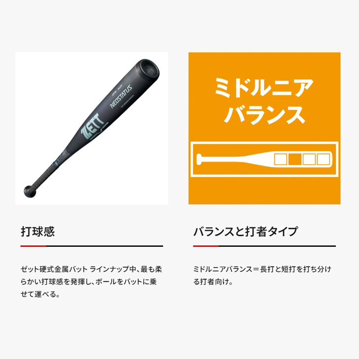 ゼット（ZETT） 野球 一般 硬式用 金属製バット 83cm 新基準対応 ZETT