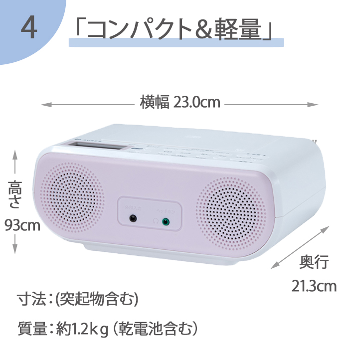 TOSHIBA（東芝） AUREX AX-CR30 CDラジオ ワイドFM 声くっきり機能 FM