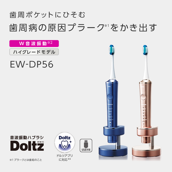 音波振動ハブラシ 電動歯ブラシ ドルツ EW-DP56 パナソニック