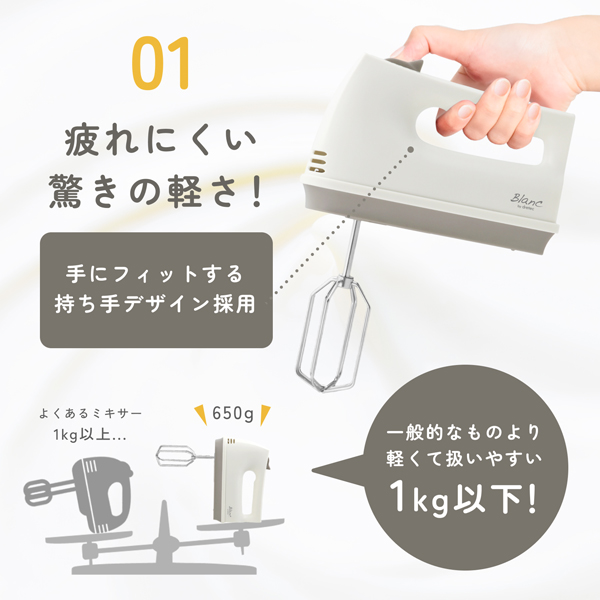 ハンドミキサー フワッソ HM-709BE ドリテック : Web Shop ゆとり