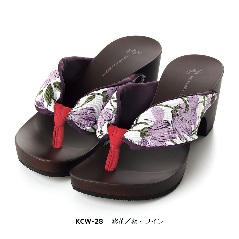 みずとり　mizutori 下駄 Mサイズ　白紫黒ドット　下駄の水鳥　Mサイズ 水鳥工業 下駄 みずとり 水鳥 mizutori hitete 4.5 ダークブラウン