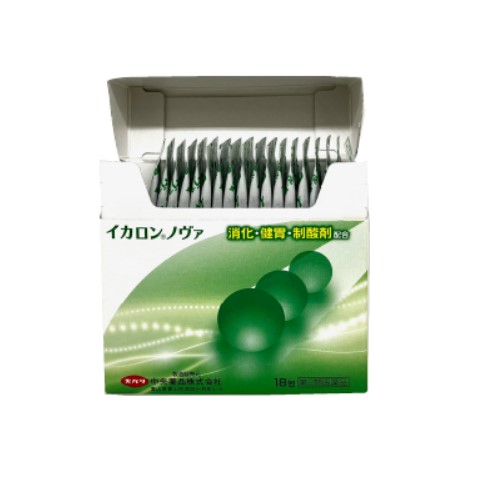 イカロン ノヴァ 18包 5個 第２類医薬品 総合胃腸薬 胃もたれ 食べ過ぎ 胸やけ 胃痛 飲み過ぎ 消化不良 生薬 健胃 制酸剤 消化酵素 利胆薬 富山 中央薬品 | 中央薬品 | 01