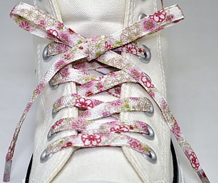 メール便 和柄靴紐ノーマル スニーカー用靴ひも おしゃれな平紐 色結び方多数ちりめんくつひも トラスト メンズレディースクツヒモ 洗濯可シューレース日本製