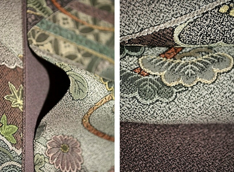 色留袖 中古 最高峰 未使用品 日本画家 着物作家 彩天目織 霜鳥忍 特許染織 1つ紋 身丈167ｃｍ 裄丈67ｃm T2864