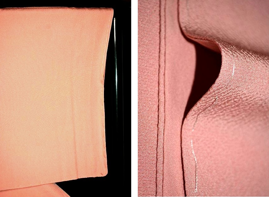 色無地 中古 最高峰 未使用品 人間国宝 羽田登喜男 真赭色 1つ紋 鈴乃屋扱い 身丈157.5ｃｍ 裄丈64.5ｃｍ T2771