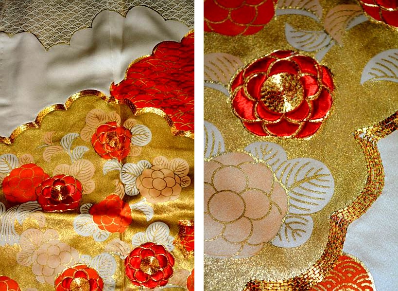 振袖 中古 最高峰 新品同様 本金箔 金駒シシュウ 雲取り吉祥花文 クリーニング済 振袖 身丈164ｃｍ 裄丈64.5ｃｍ T3020