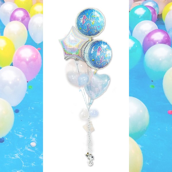 出産祝プリズムボーイ５バルーンセットのメイン画像