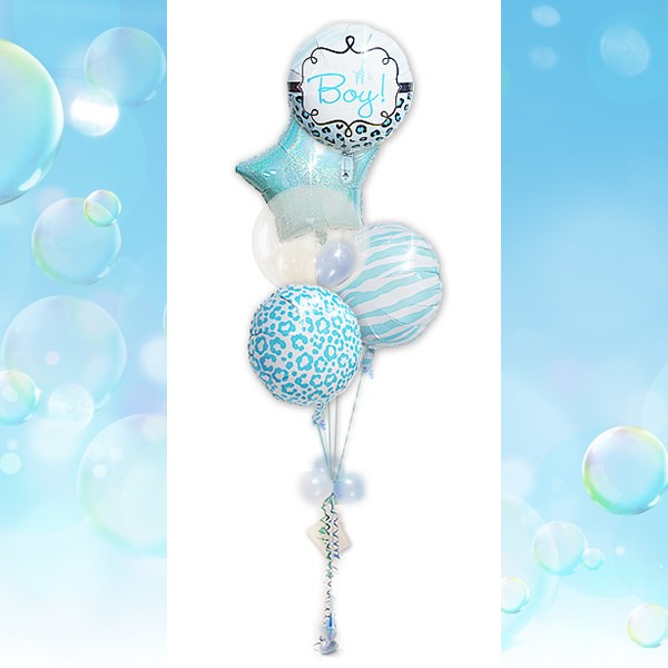出産祝いサファリ 男の子５バルーンセットのメイン画像