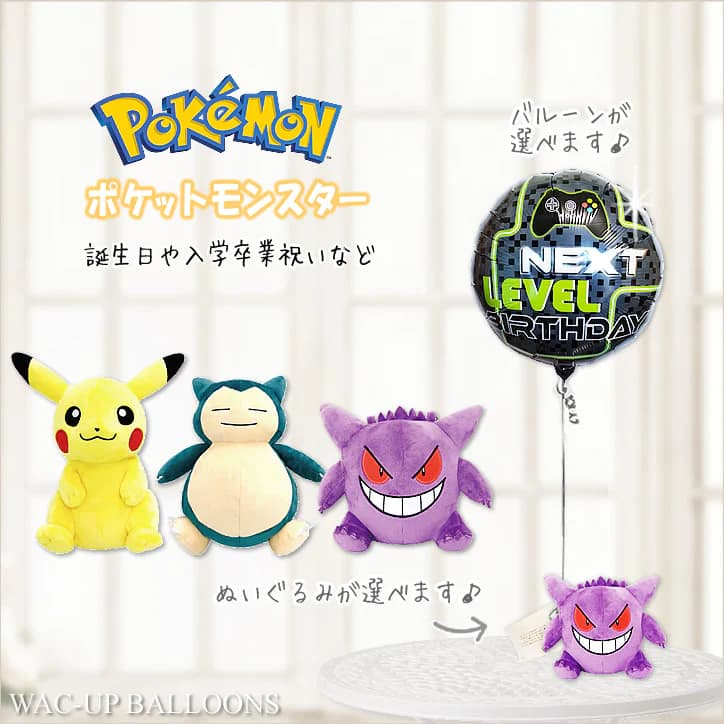 Pokemon（ポケモン） ぬいぐるみ電報 プレゼント 誕生日 入学 卒業