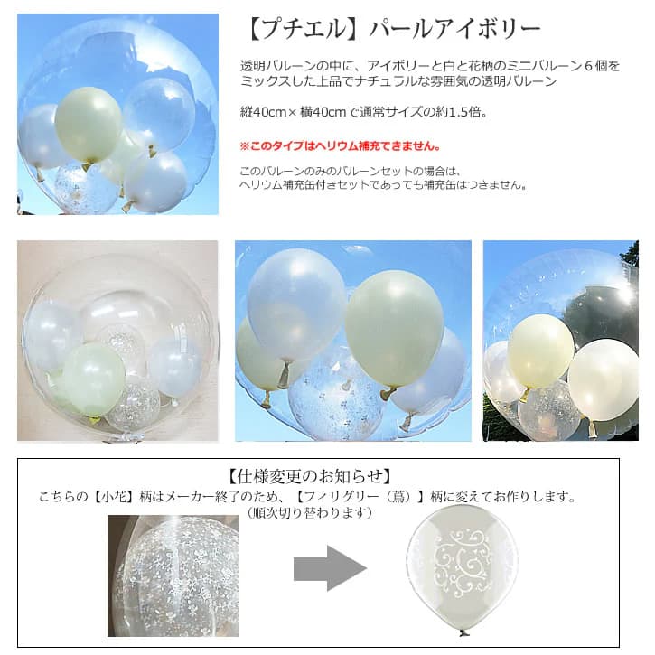 クリアバルーン 結婚式 バルーン電報 祝電 ウェディング おしゃれ 人気 プチエルl バラ柄パールアイボリー名入れ付きバルーンセット Inblpi1cl1 バルーン電報ギフト専門店 Wac Up 通販 Yahoo ショッピング