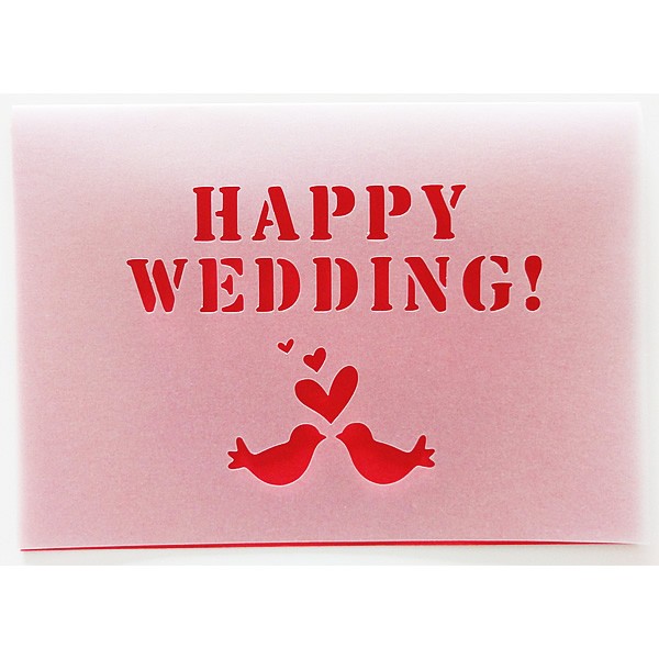 無料カードからアップグレード Happy Wedding メッセージカード 二つ折りカッティング 結婚祝いバード 赤 Unopcrcw1r バルーン電報ギフト専門店 Wac Up 通販 Yahoo ショッピング