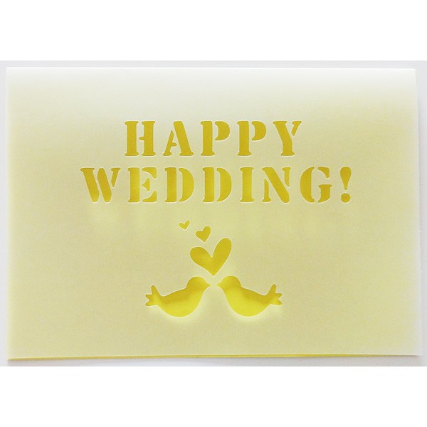 無料カードからアップグレード Happy Wedding メッセージカード 二つ折りカッティング 結婚祝いバード 黄色 Unopcrcw1y バルーン電報ギフト専門店 Wac Up 通販 Yahoo ショッピング
