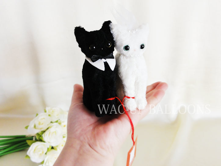 電報 猫 ぬいぐるみ 結婚式 黒猫 白猫 ウェディングドールマリエ
