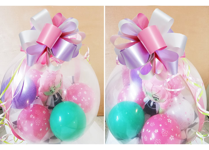 ぬいぐるみバルーンラッピング 選べる鬼滅の刃chibiぬいぐるみ＜桜ピンク＞