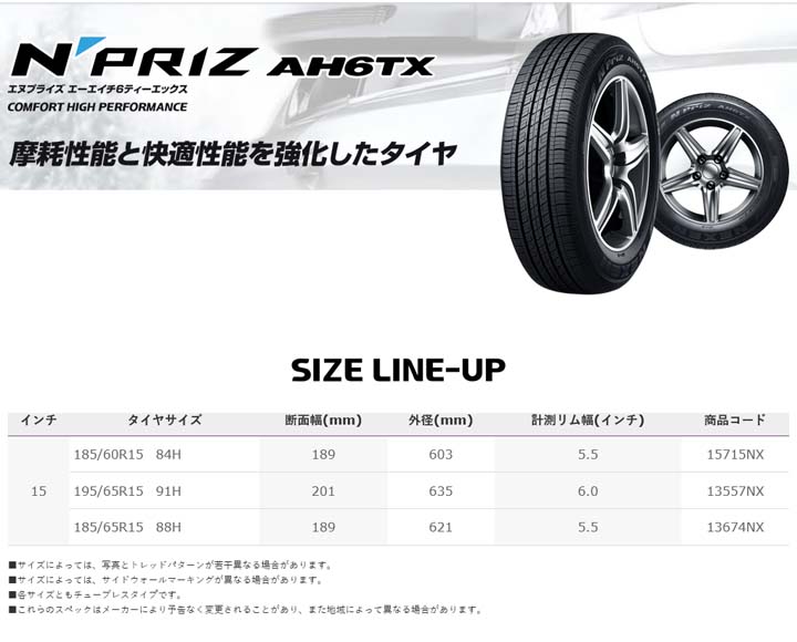 NEXEN ネクセン ビジネス N-PRIZ AH6TX 195/65R15 91H サマータイヤ 4本｜wacomjapan｜02