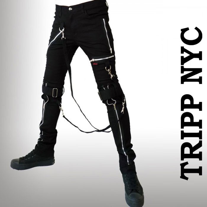 ボンテージパンツ TRIPP NYC トリップ ニューヨーク ZIP ブラック スキニーパンツ ボンデージ パンク ロック ファッション